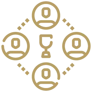 Goal setting icon aligning people to performance and adjusting to changing demands.